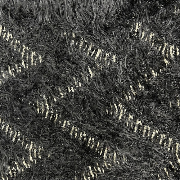 Chicos Black gold Metallic zig zag fuzzy sweater 0 - Picture 10 of 15